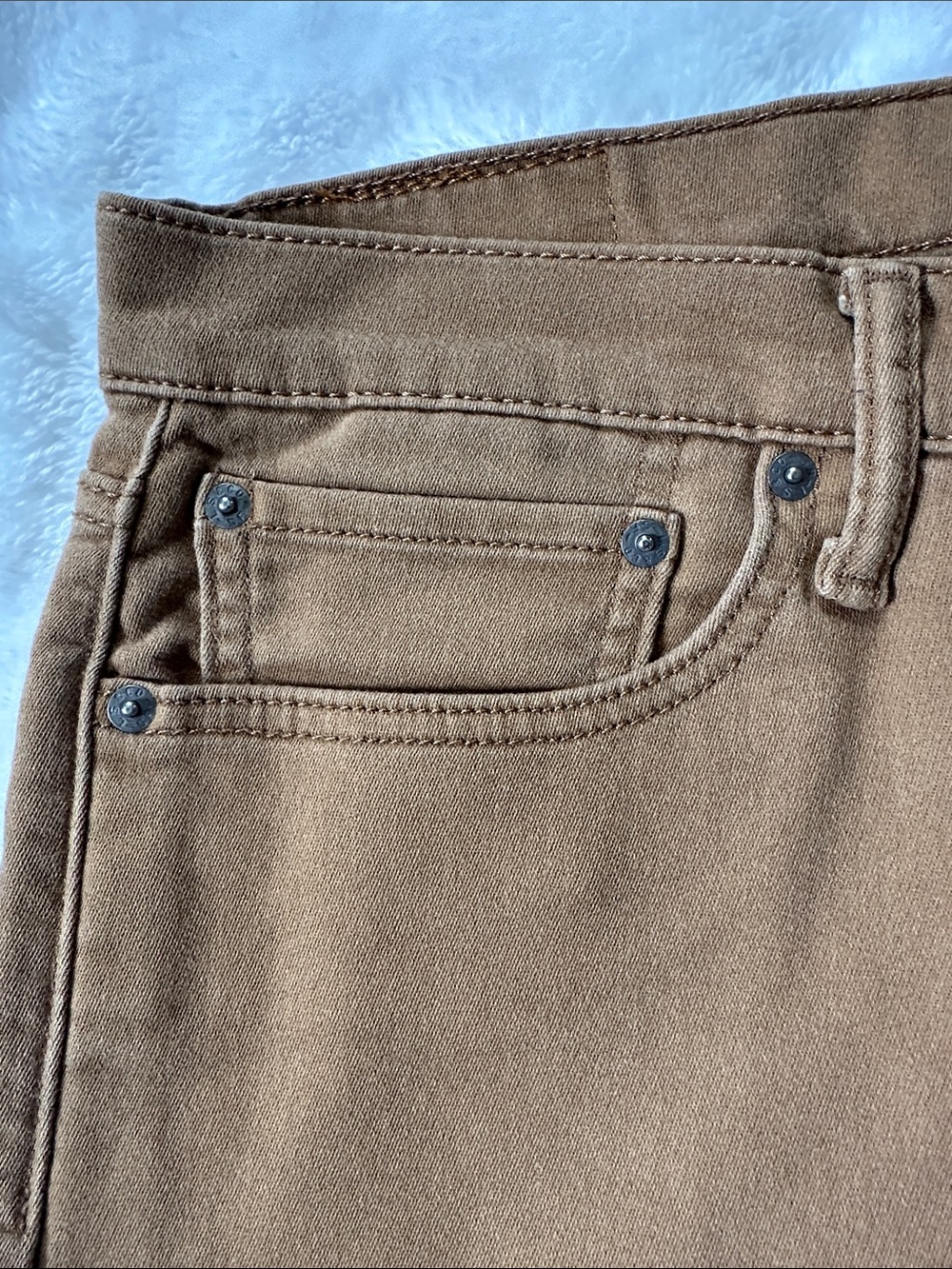 LEVI’S 513 MensTan Straight-Leg Canvas Chinos with Stretch 36x29 Trusted Brand - Picture 7 of 17